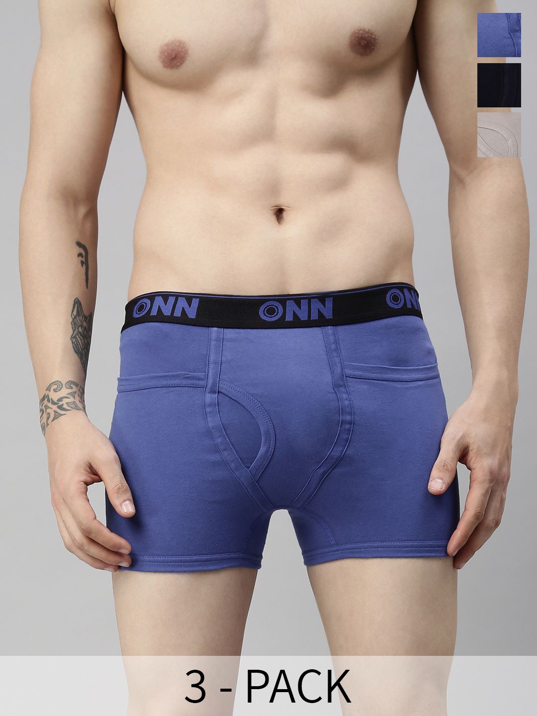 

ONN Men Pack Of 3 Assorted Breathability Trunks ONN_260_AST4_3PC