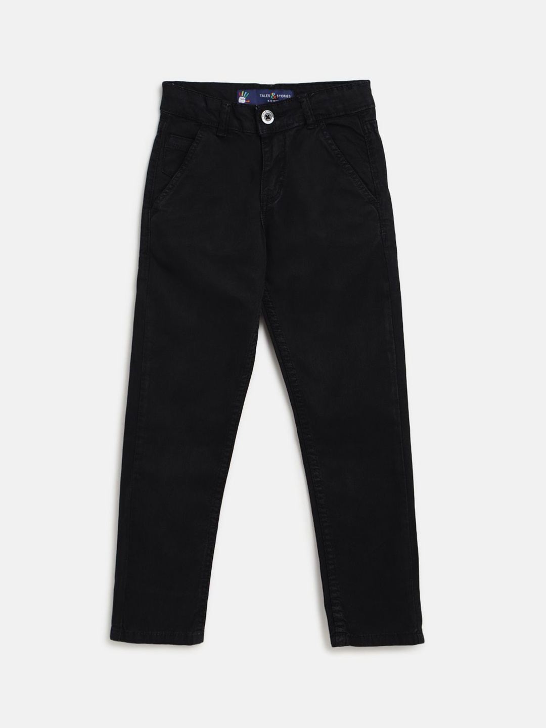 

TALES & STORIES Boys Slim Fit Chinos Trousers, Black