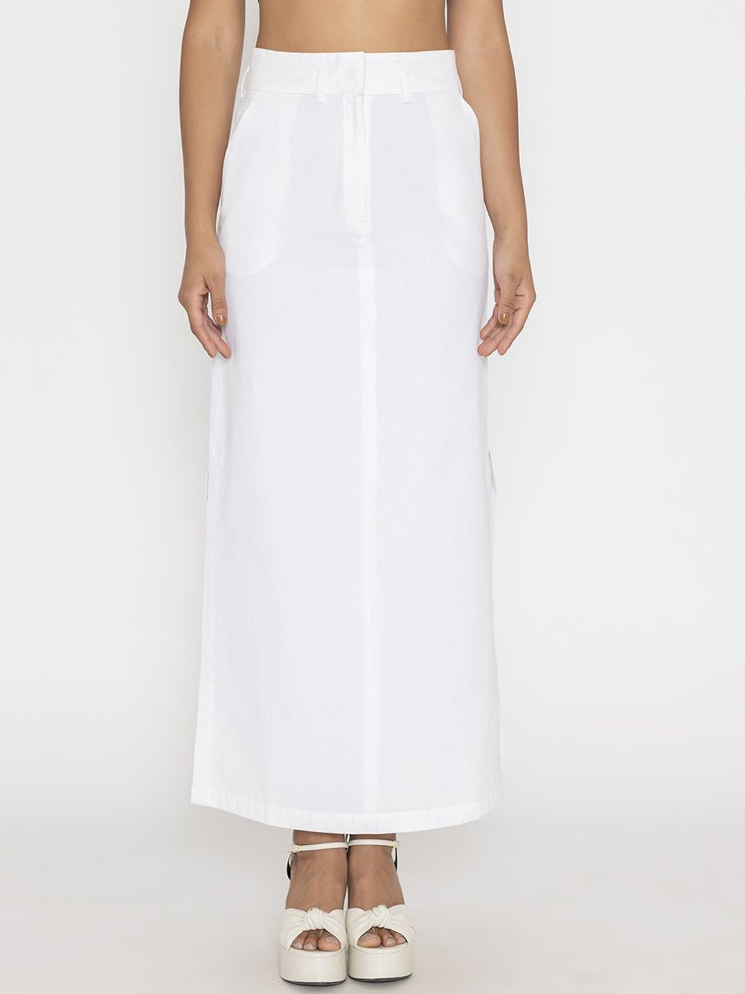 

Contemponari Straight Maxi Skirt, White