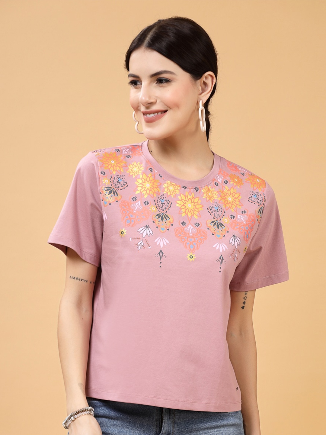 

Juelle Floral Embellished Top, Pink