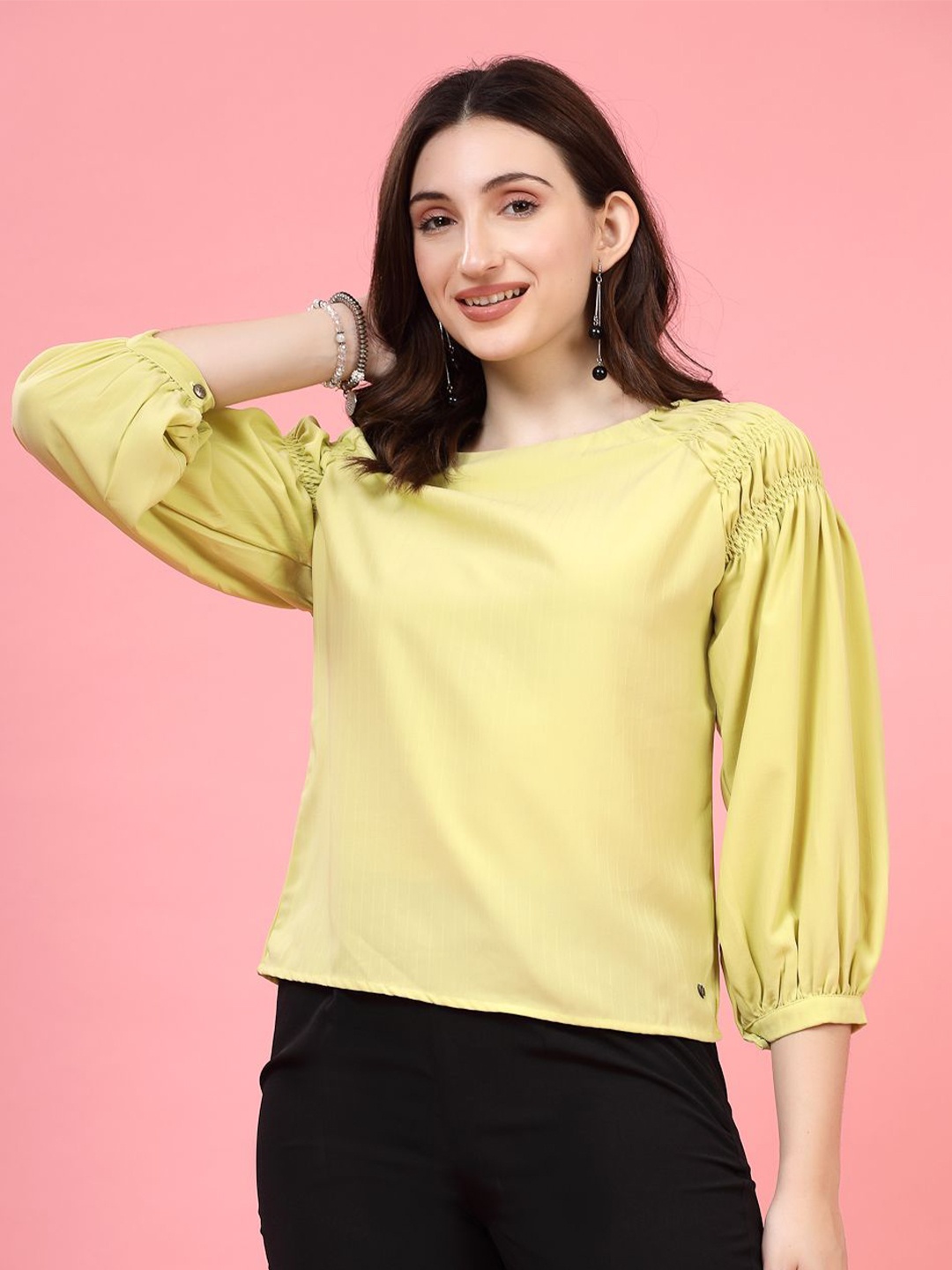 

Juelle Puff Sleeve Top, Yellow
