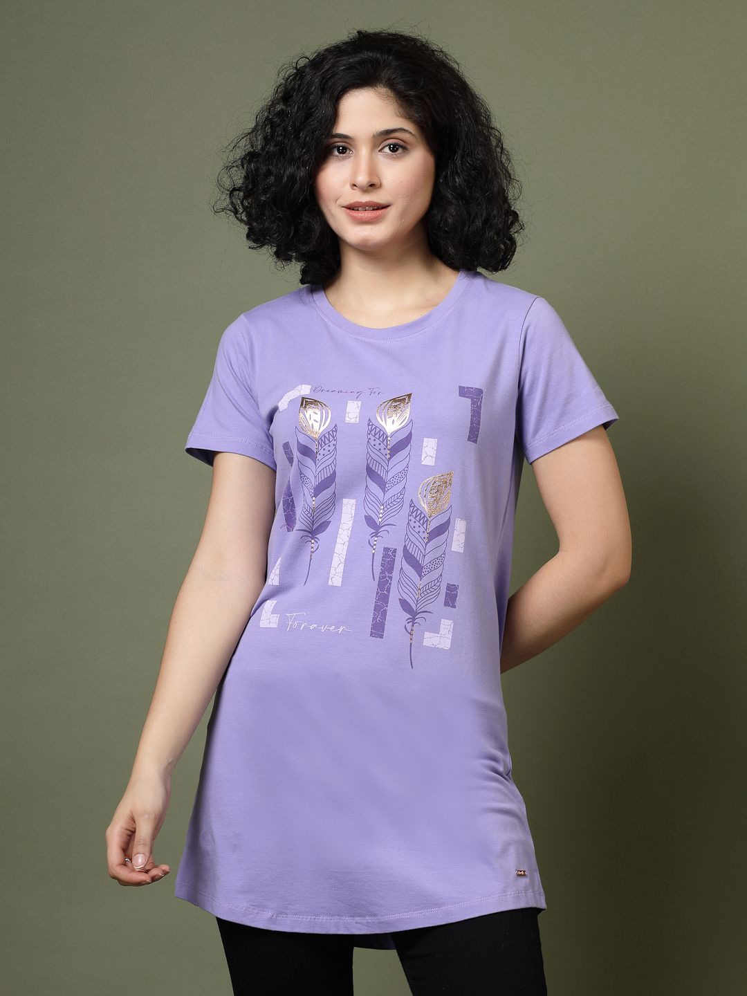 

Juelle Floral Print Longline Top, Purple