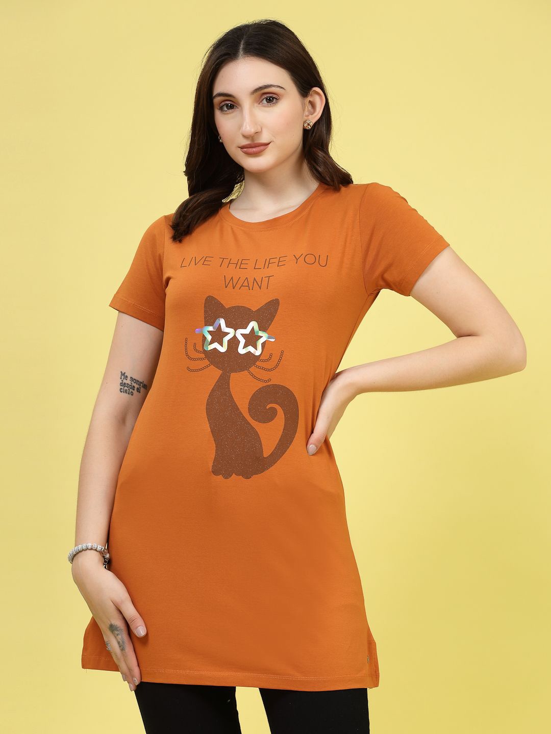 

Juelle Print Longline Top, Orange