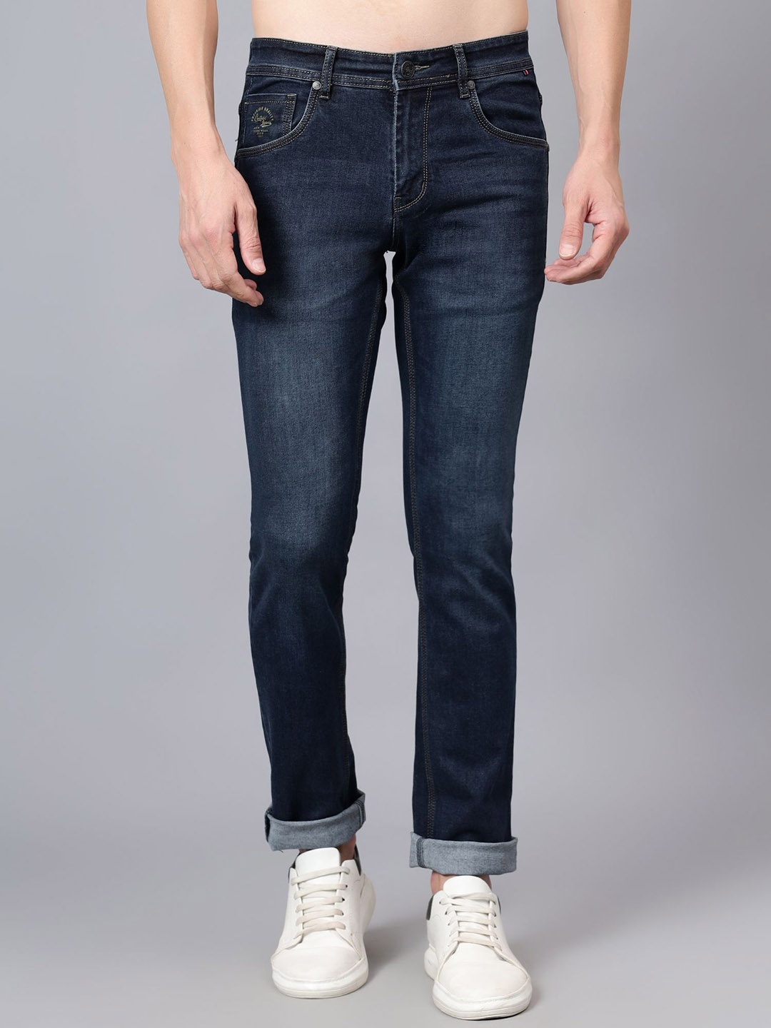 

Cantabil Men Light Fade Stretchable Jeans, Blue