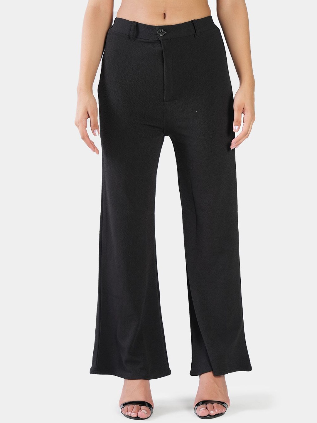 

BAESD Women High-Rise Easy Wash Trousers, Black