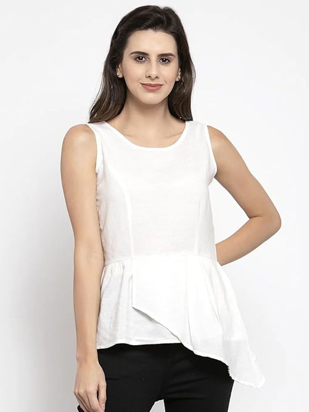 

Global Republic Peplum Top, White