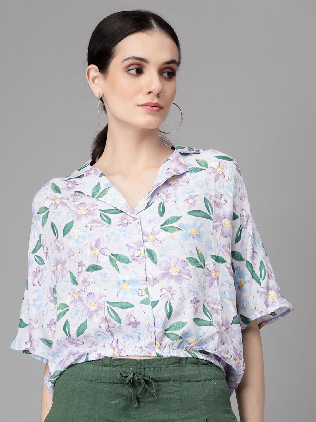 

Global Republic Tropical Print Shirt Style Top, Mauve
