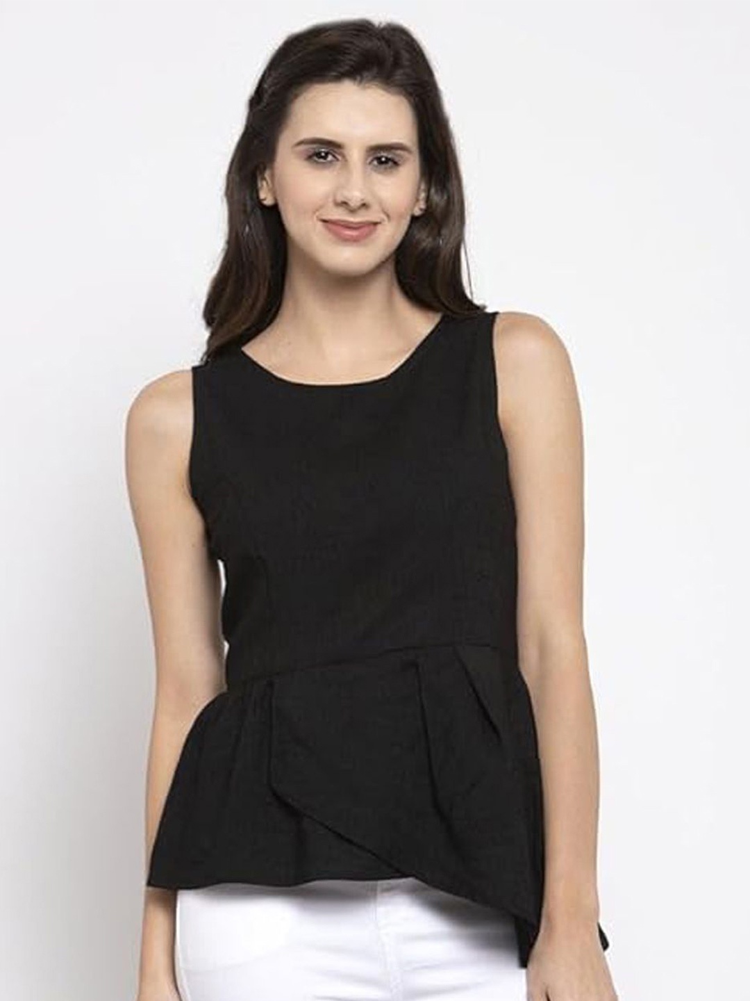 

Global Republic Peplum Top, Black