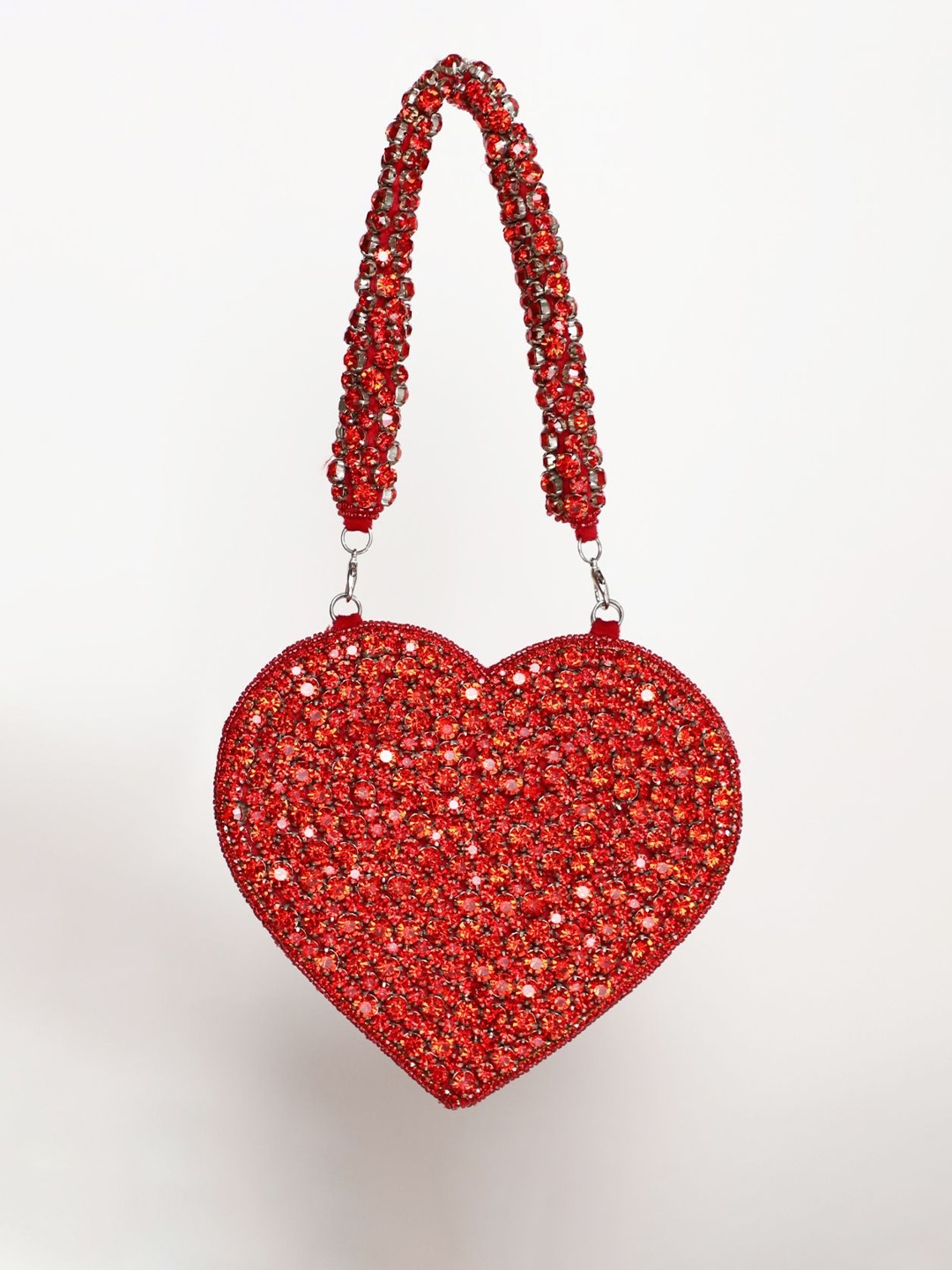 

THE TAN CLAN Embellished Purse Clutch, Red
