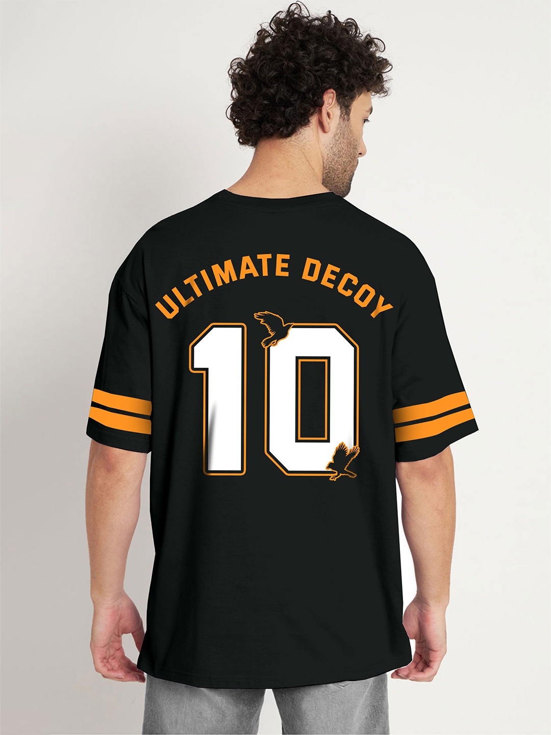 

Comicsense Haikyuu Anime Karasuno 10 Printed Cotton Oversized Club Tshirt, Black