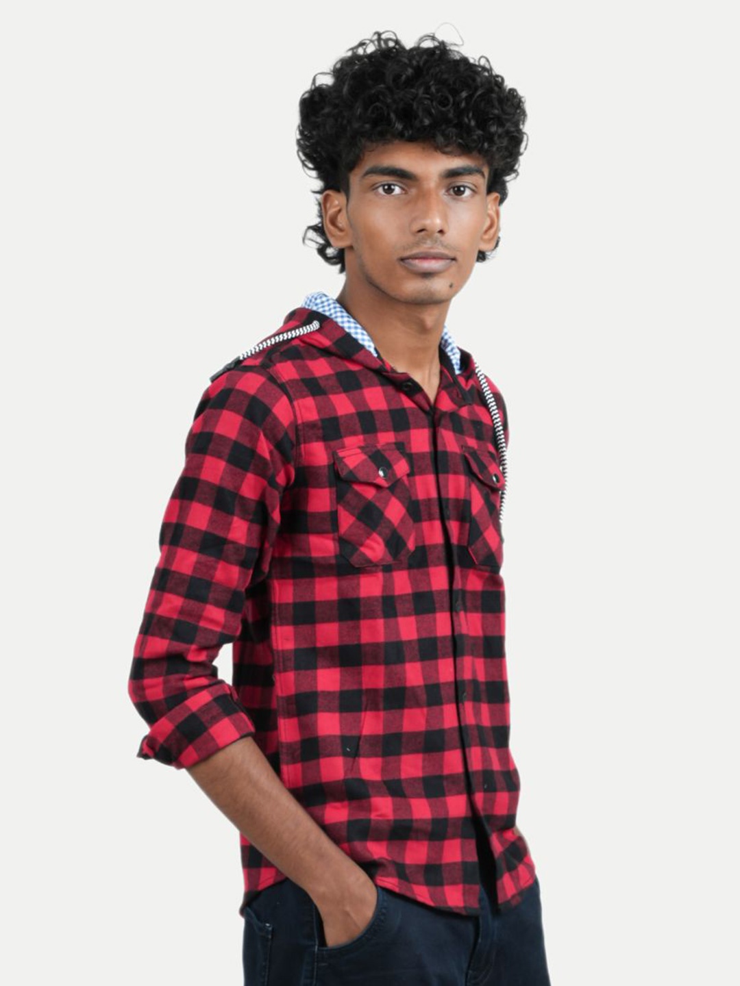 

BAESD Boys Buffalo Checks Opaque Checked Casual Shirt, Red