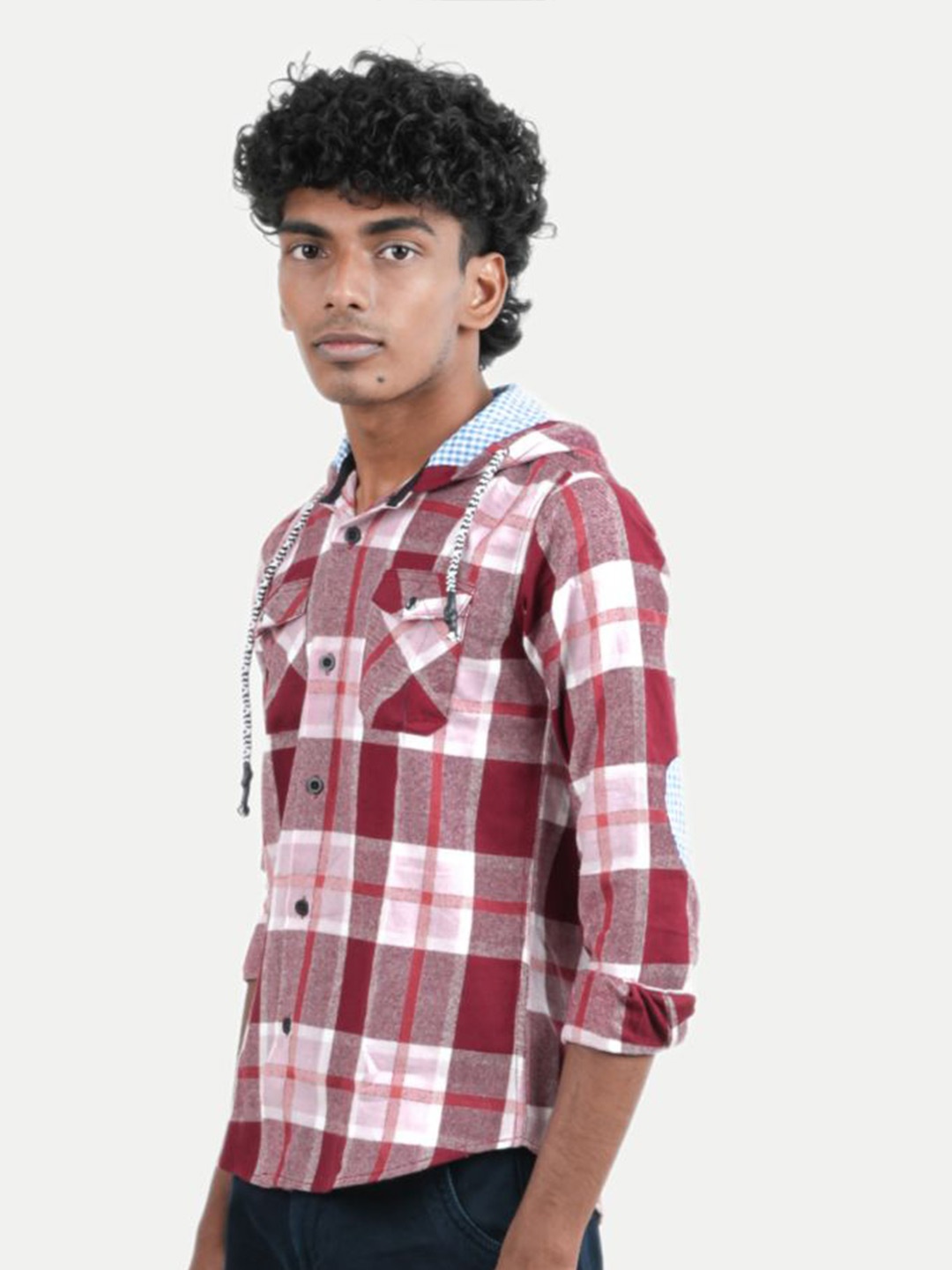 

BAESD Boys Opaque Checked Casual Shirt, Maroon