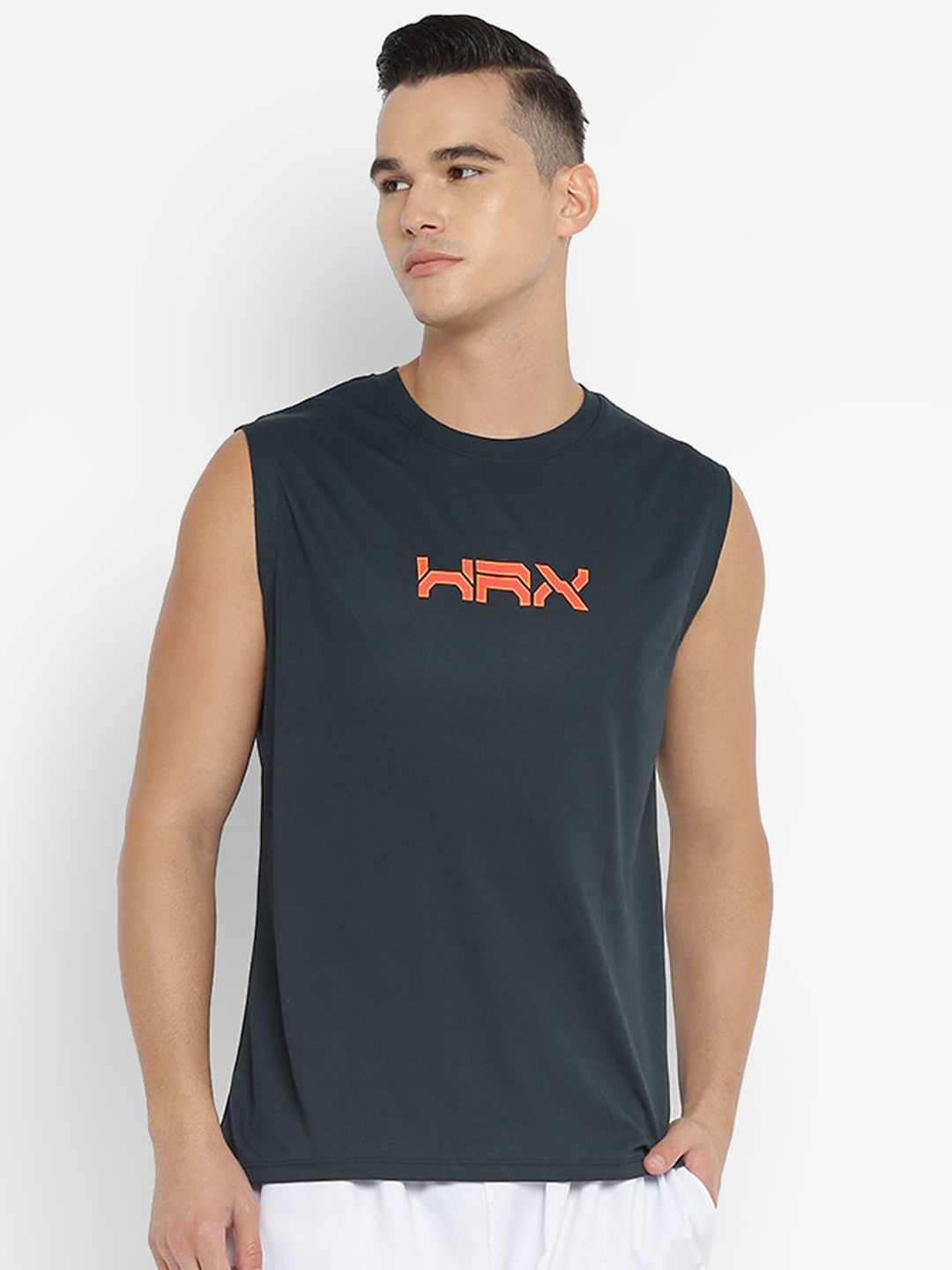

HRX by Hrithik Roshan Men Typography T-shirt, Navy blue
