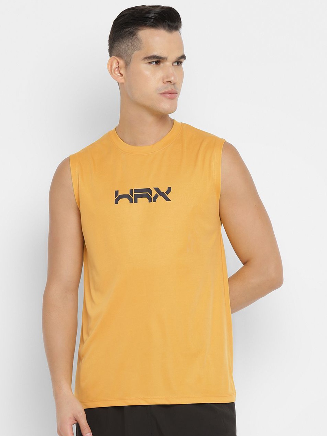 

HRX by Hrithik Roshan Men Typography Applique T-shirt, Yellow