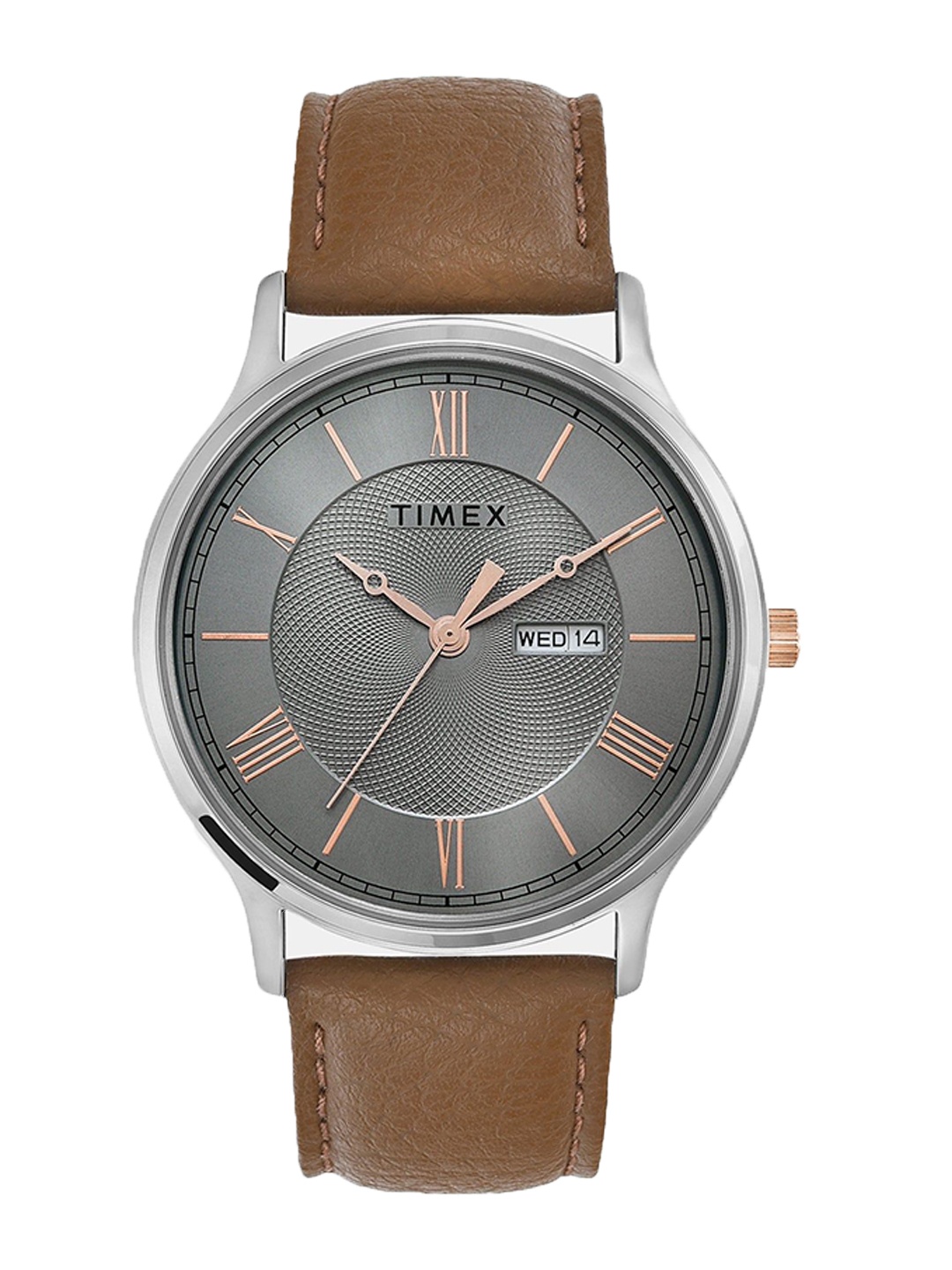 

Timex Unisex Dial & Leather Straps Analogue Watch TW00PR300-JIT, Grey