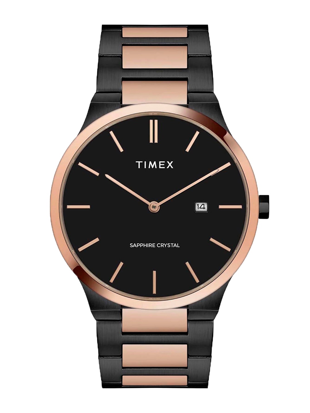 

Timex Men Dial & Stainless Steel Bracelet Style Straps Analogue Watch TWEG23601-JIT, Black