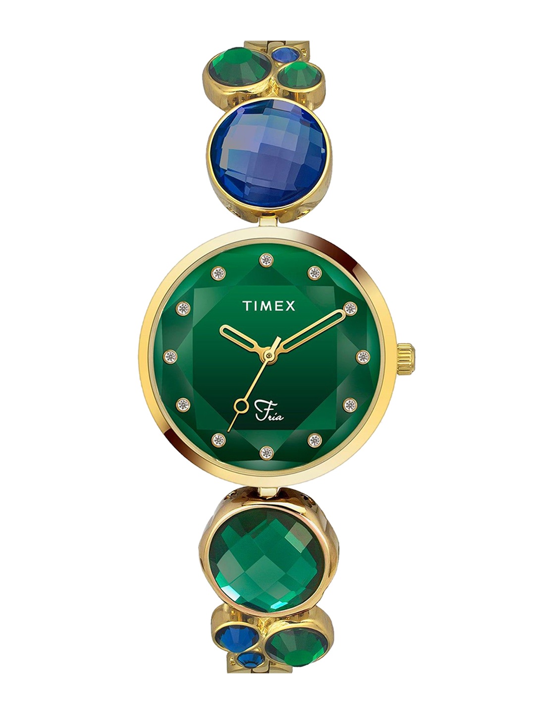 

Timex Women Embellished Dial & Bracelet Style Straps Analogue Watch TWEL17000-JIT, Green