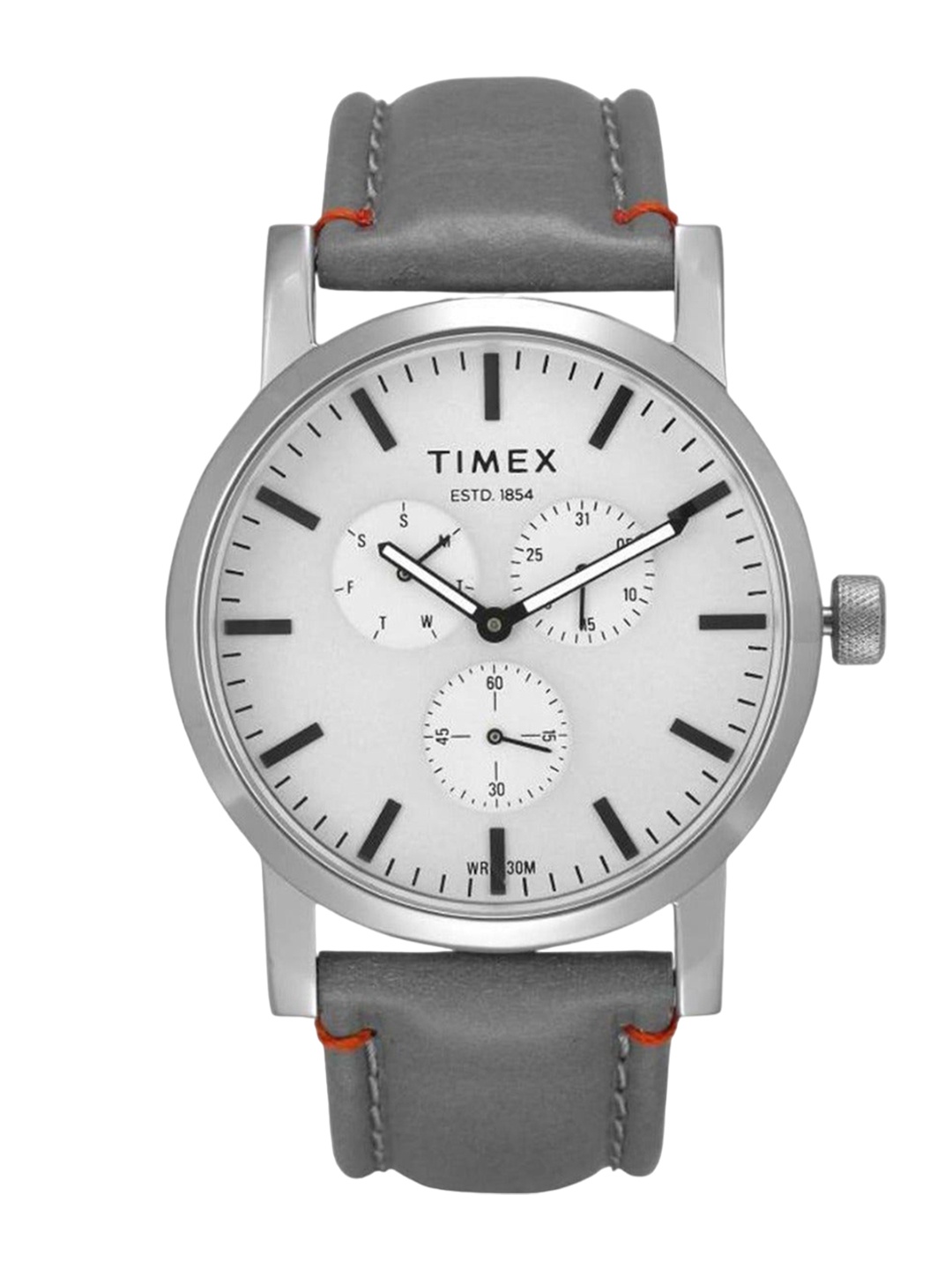 

Timex Men Brass Dial & Leather Straps Analogue Watch TWEG16609-JIT, Grey