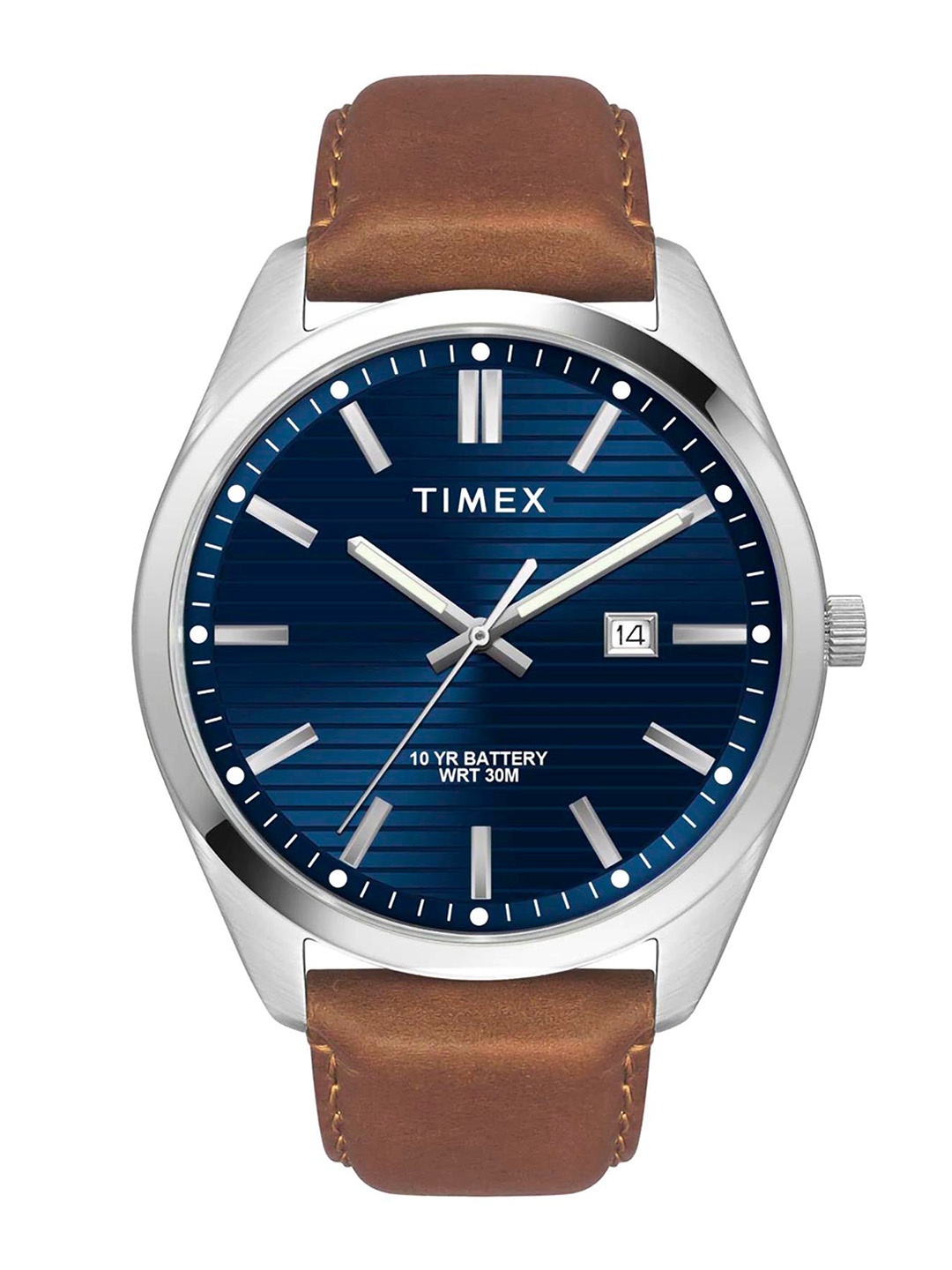 

Timex Men Brass Dial & Leather Straps Analogue Watch TWTG10408-JIT, Blue