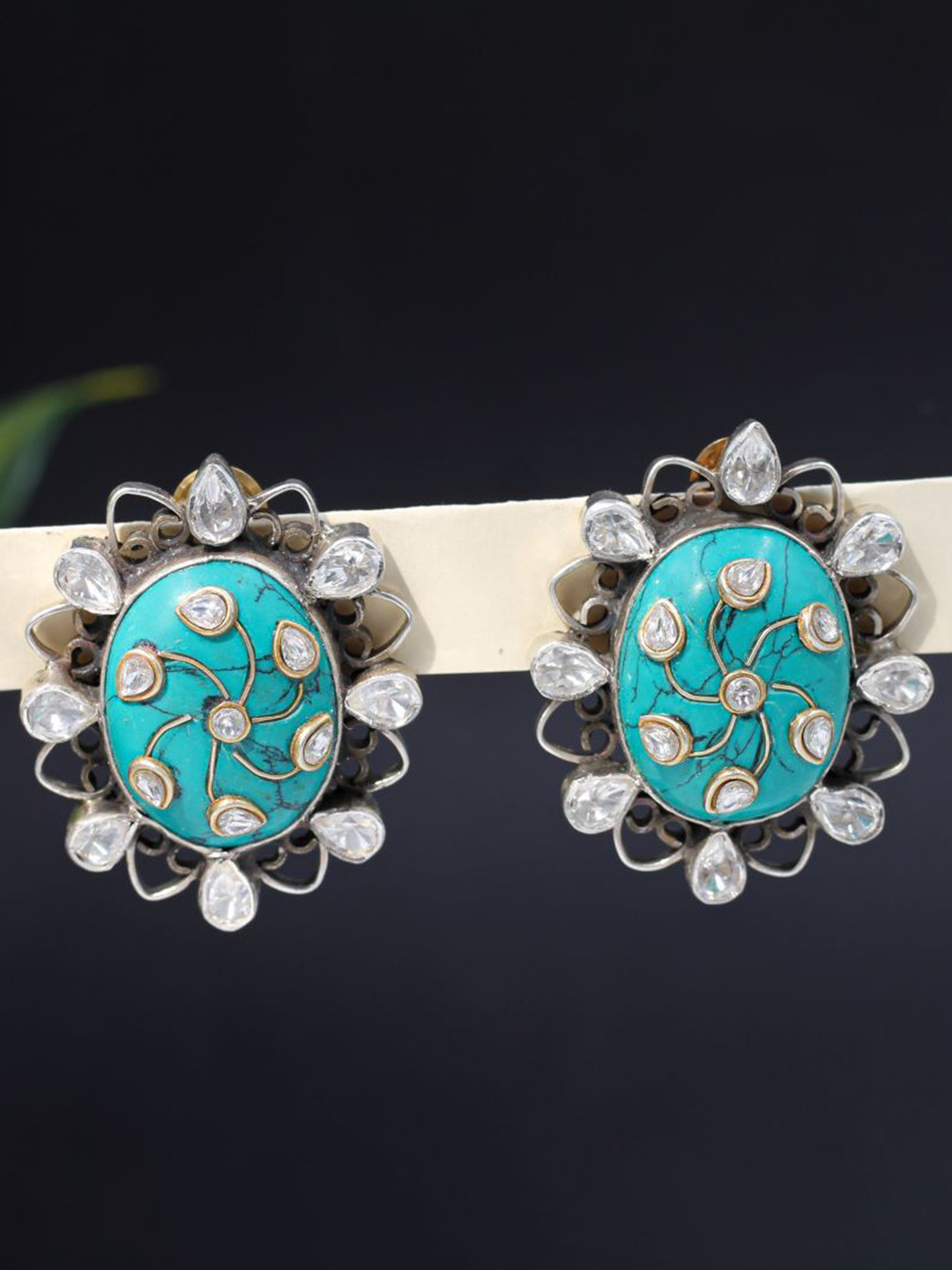 

SANGEETA BOOCHRA Classic Studs Earrings, Sea green