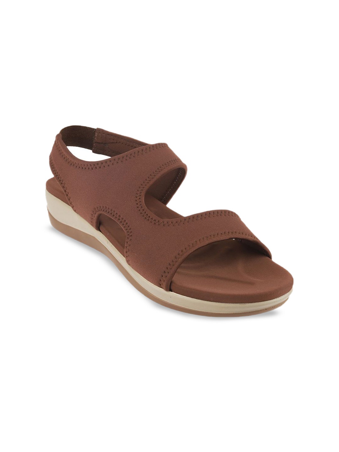 

Mochi Women Open Toe Flats, Brown