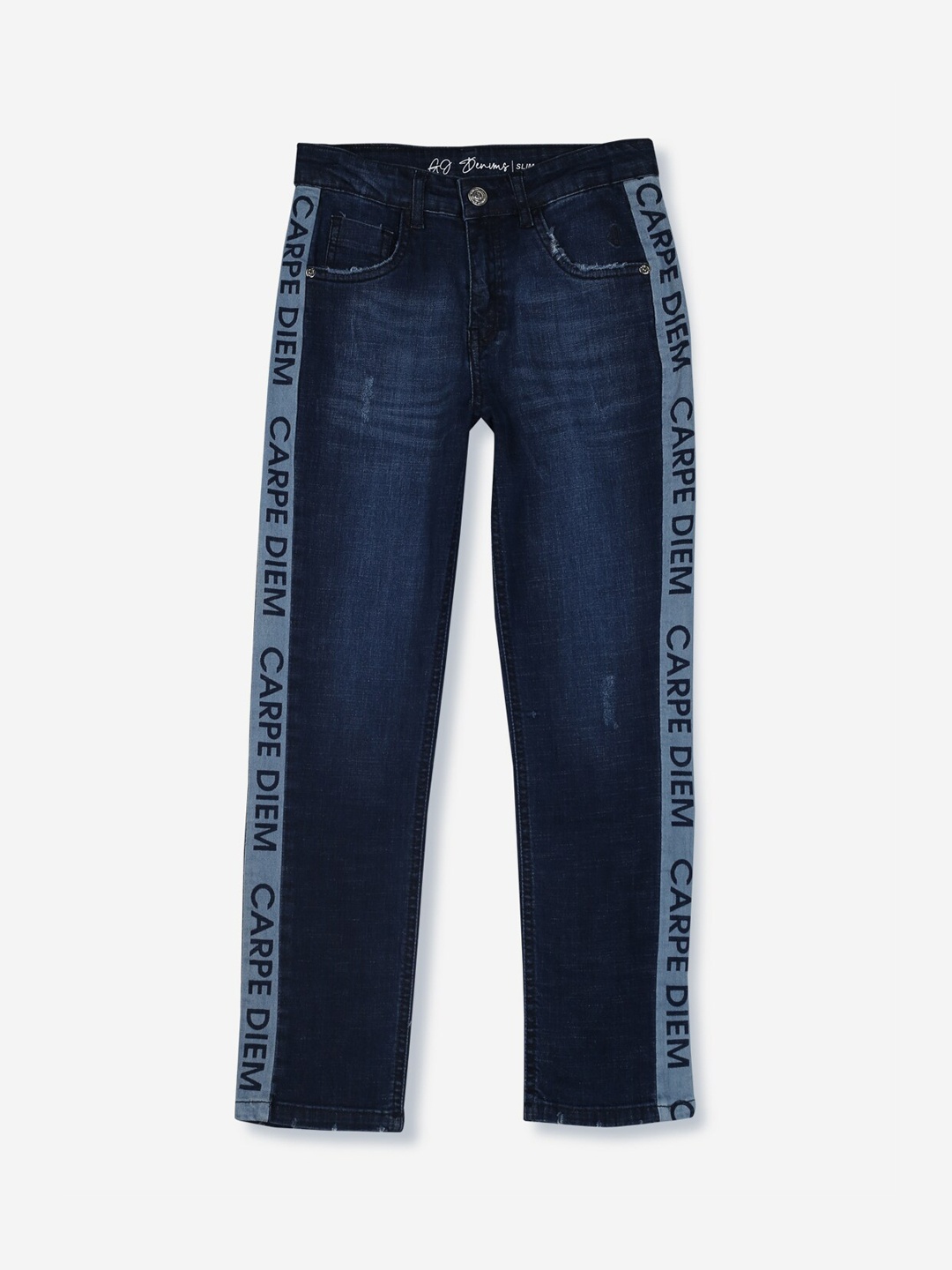 

Gini and Jony Boys Slim Fit Mildly Distressed Jeans, Navy blue