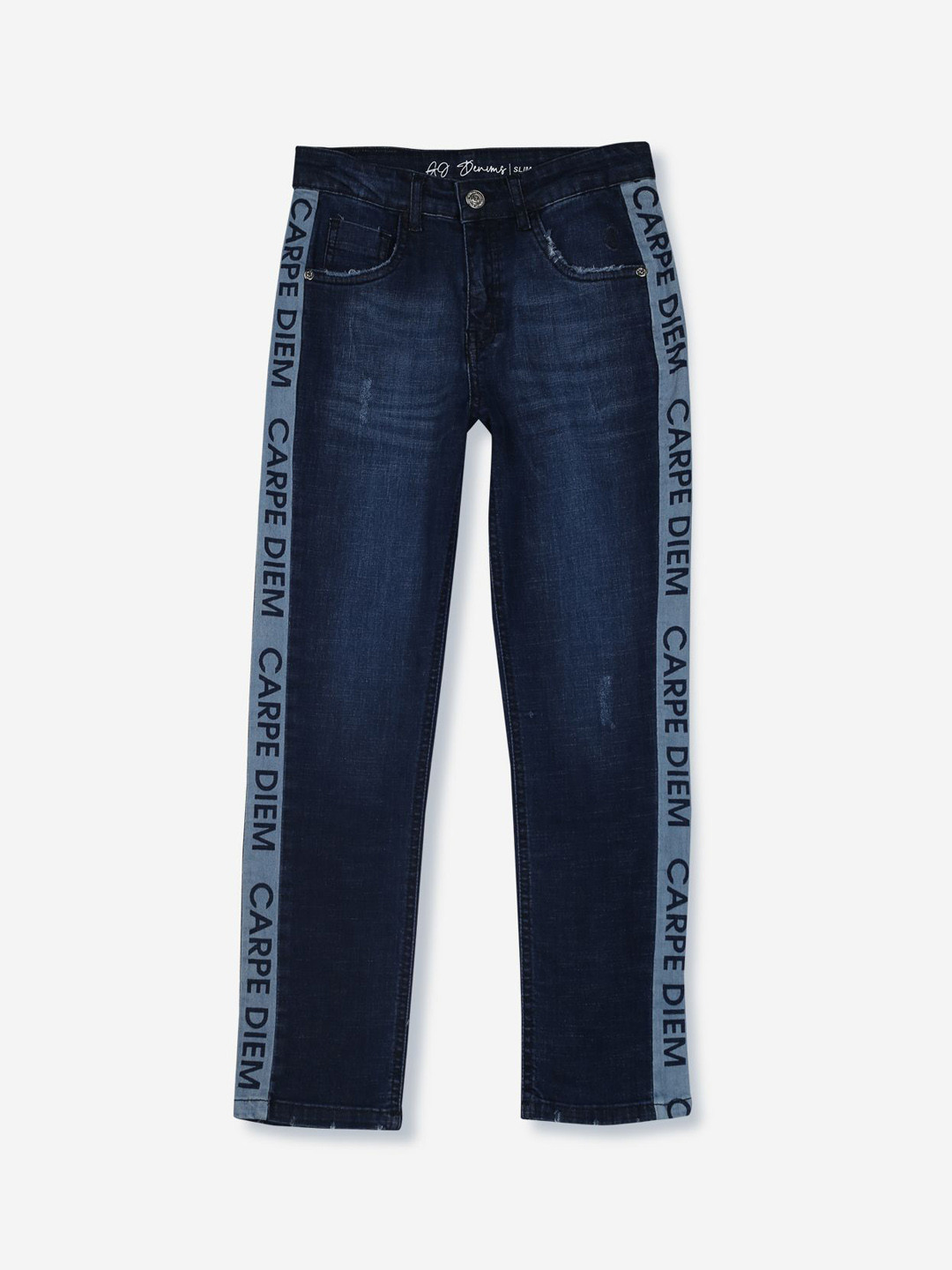 

Gini and Jony Boys Slim Fit Mildly Distressed Jeans, Navy blue