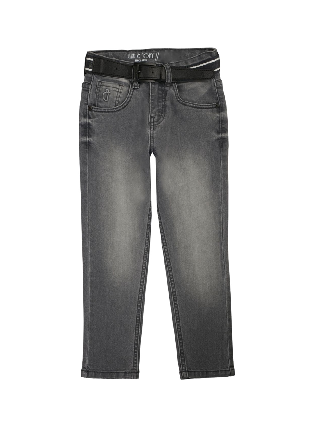 

Gini and Jony Boys Slim Fit Low Distress Light Fade Jeans, Grey