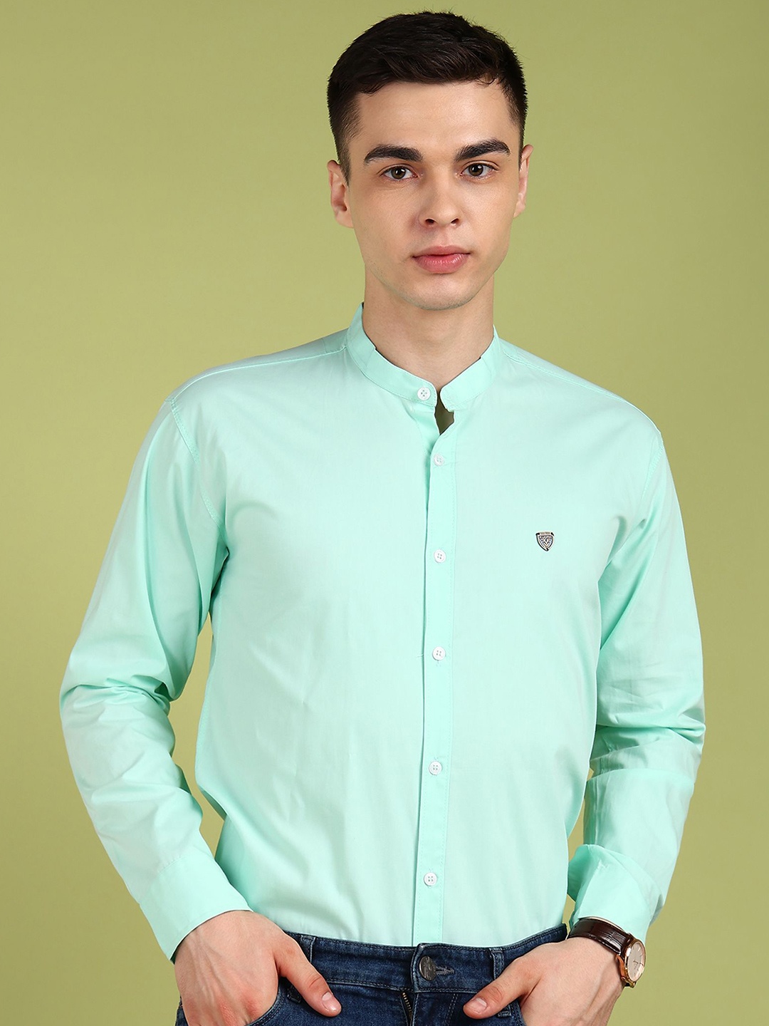 

FUBAR Men Slim Fit Opaque Casual Shirt, Green