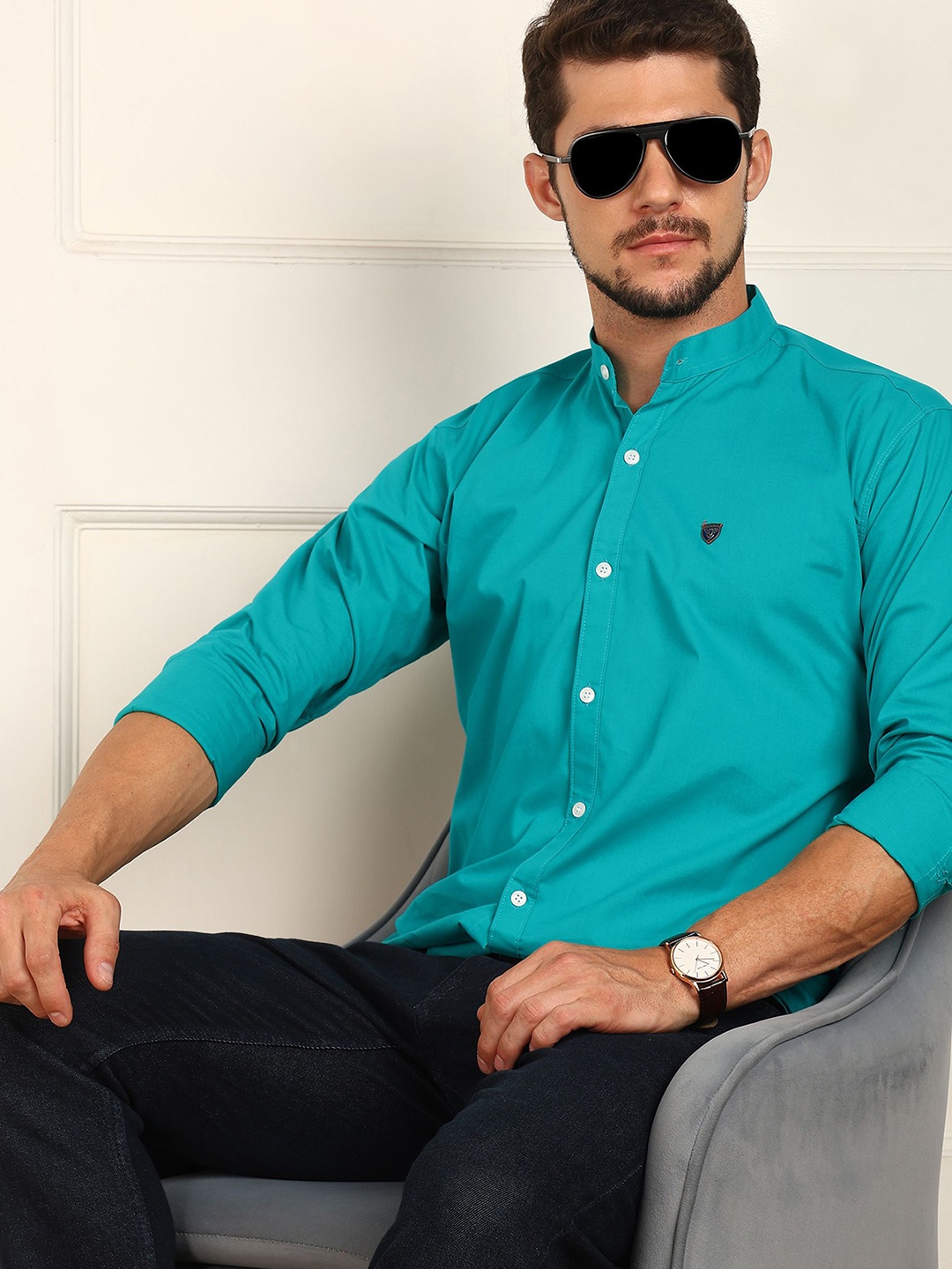 

FUBAR Men Slim Fit Opaque Casual Shirt, Green