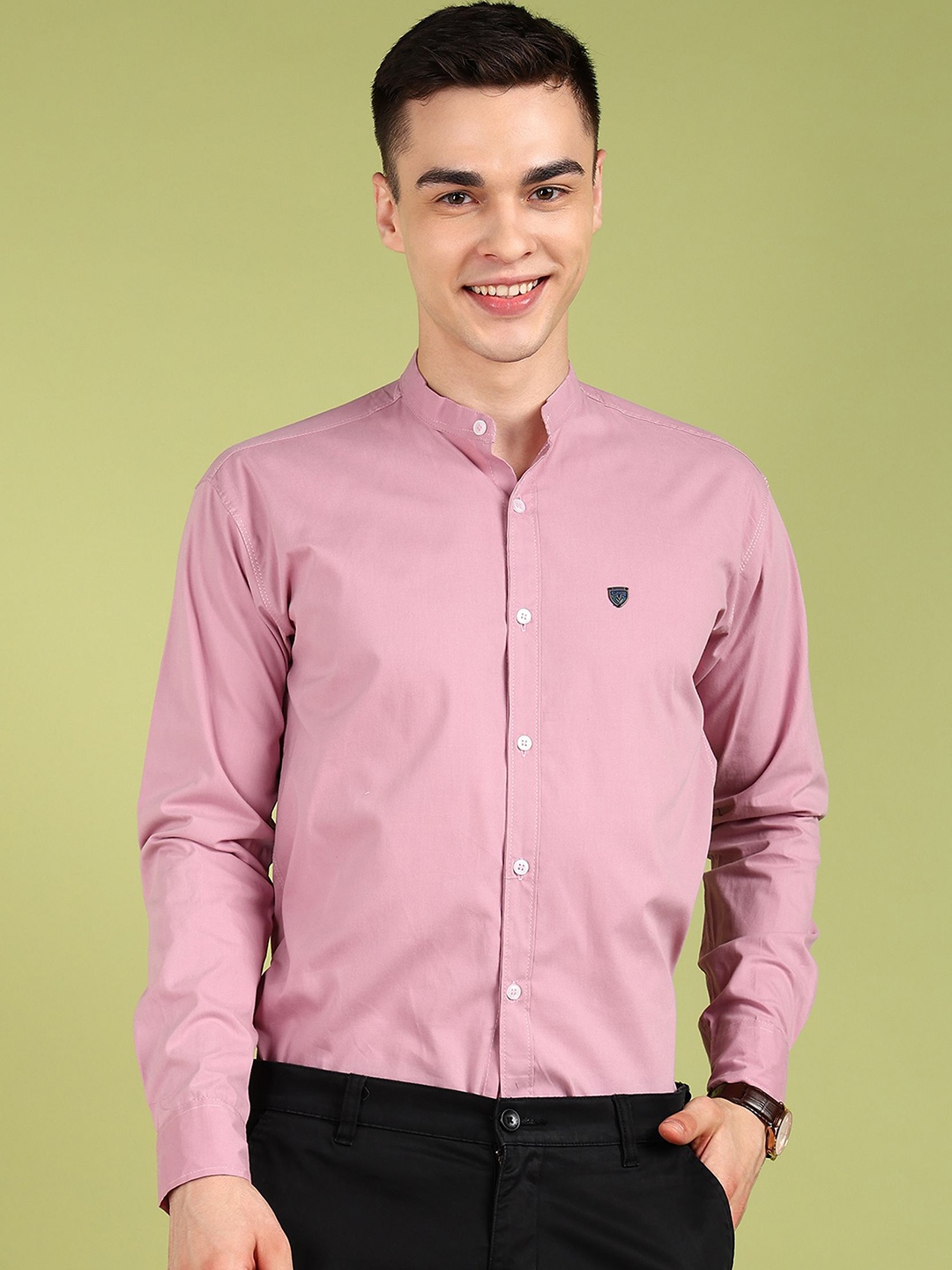 

FUBAR Men Slim Fit Opaque Casual Shirt, Pink