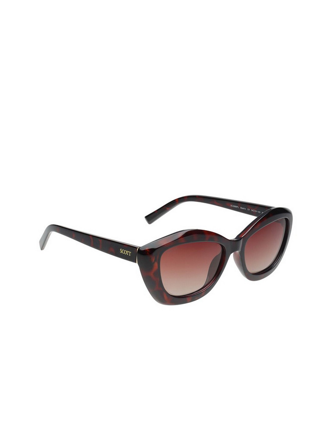 

SCOTT Women Cateye Sunglasses with UV Protected Lens Scott 2989PL Beatrix C4 S, Brown