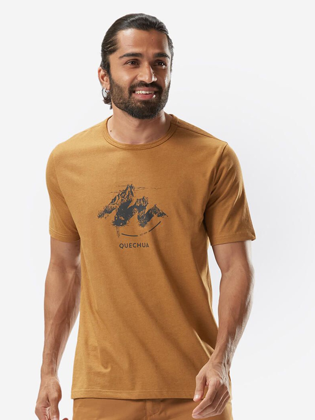 

Quechua By Decathlon Men Printed Tshirt, Orange
