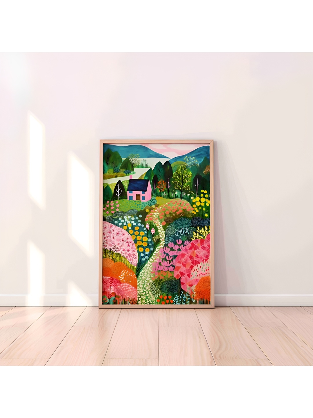 

Aura Green & Pink Floral and Botanical Wooden Wall Frame