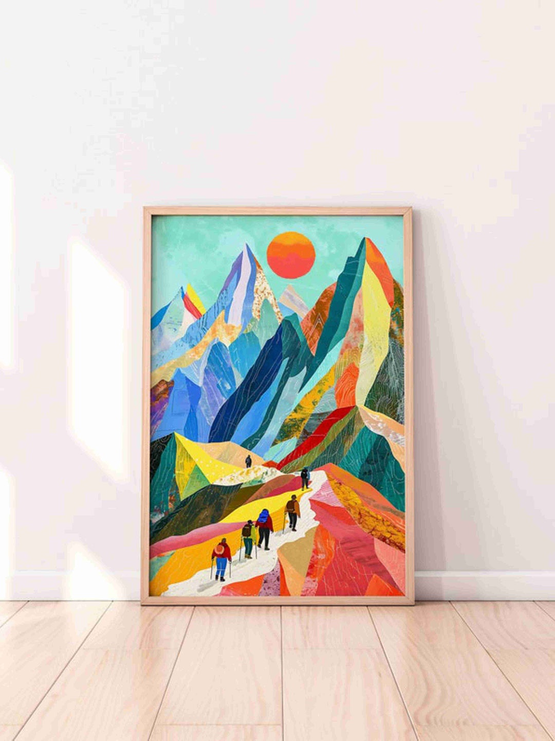 

Aura Blue & Orange Abstract Wooden Wall Frame