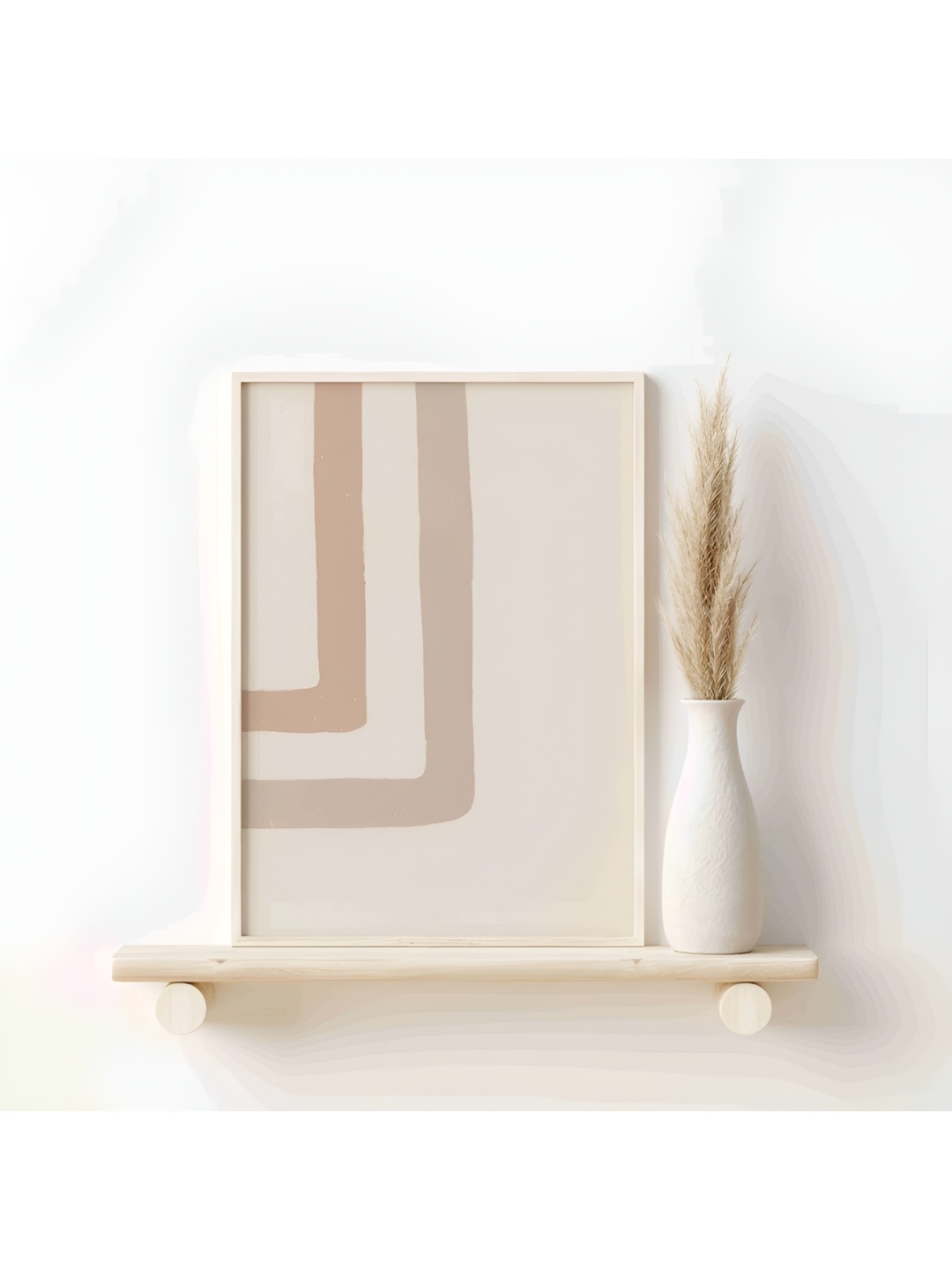 

Aura Beige & Cream-Coloured Abstract Wooden Wall Frame
