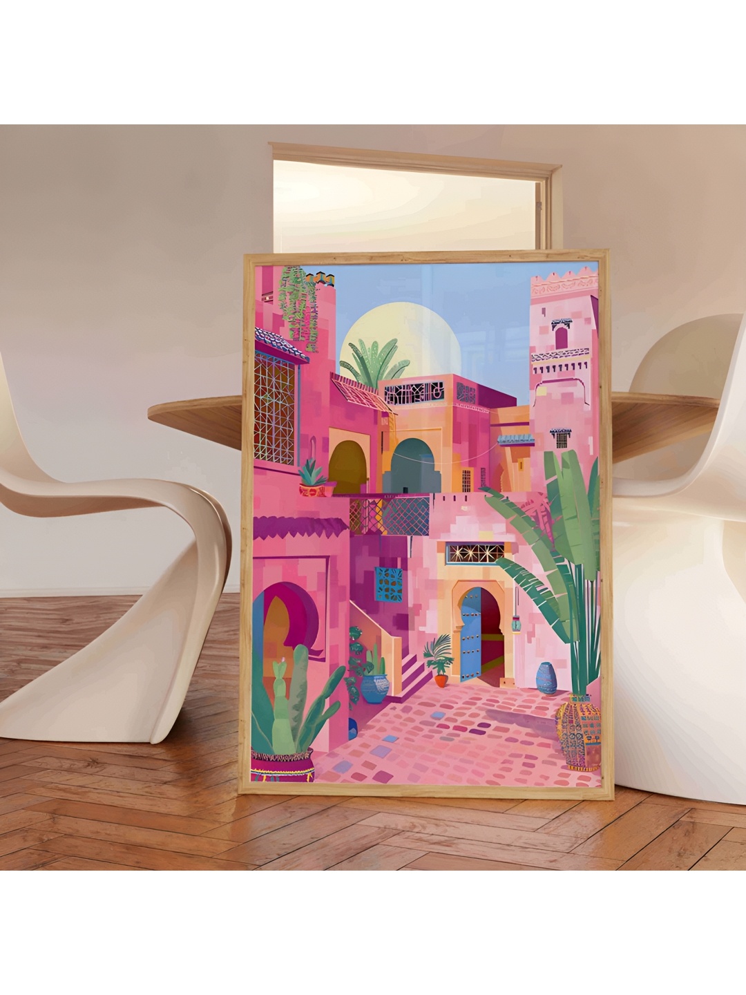 

Aura Pink & Blue Abstract Wooden Wall Frame