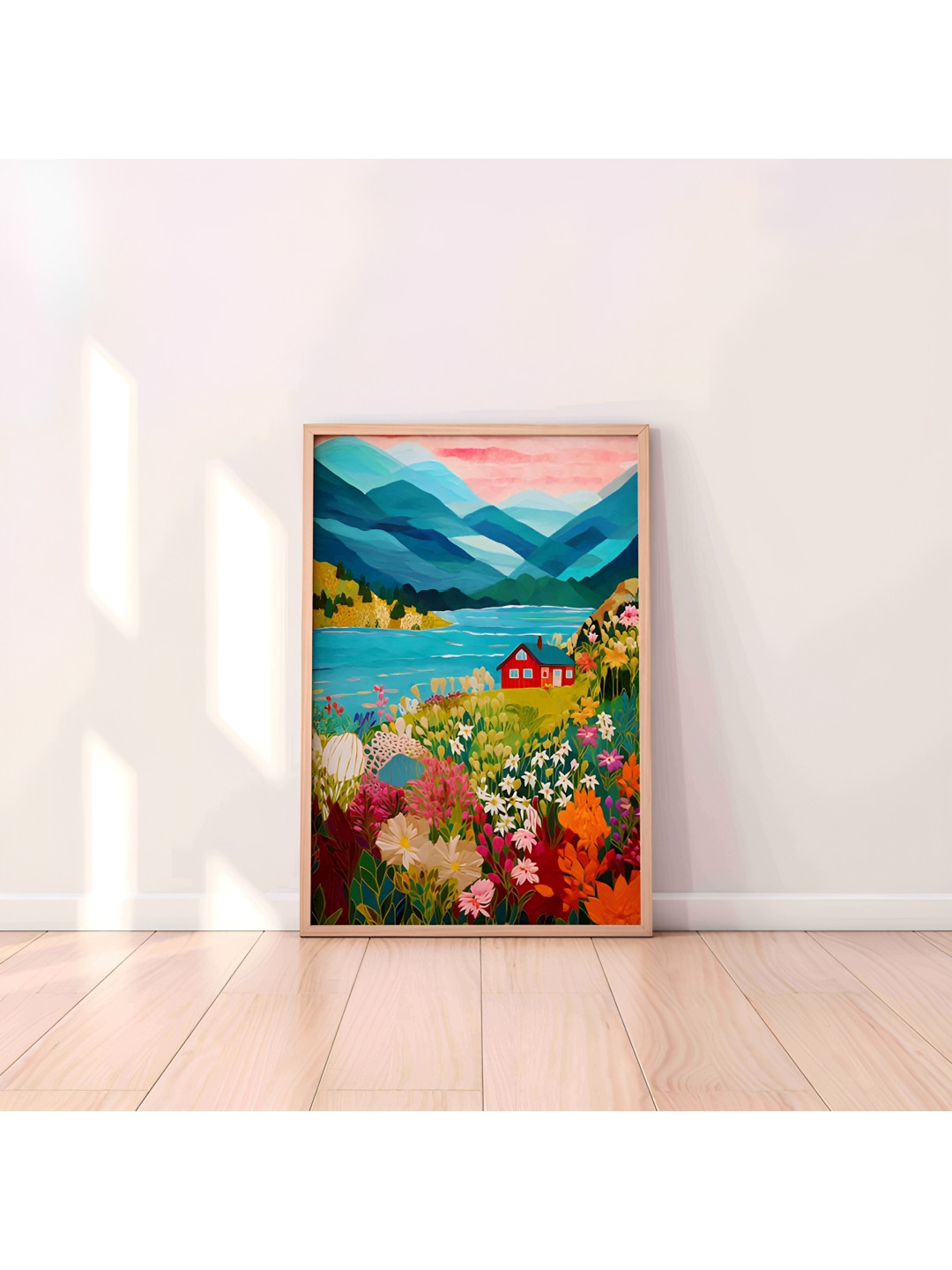 

Aura Blue & Green Floral and Botanical Wooden Wall Frame