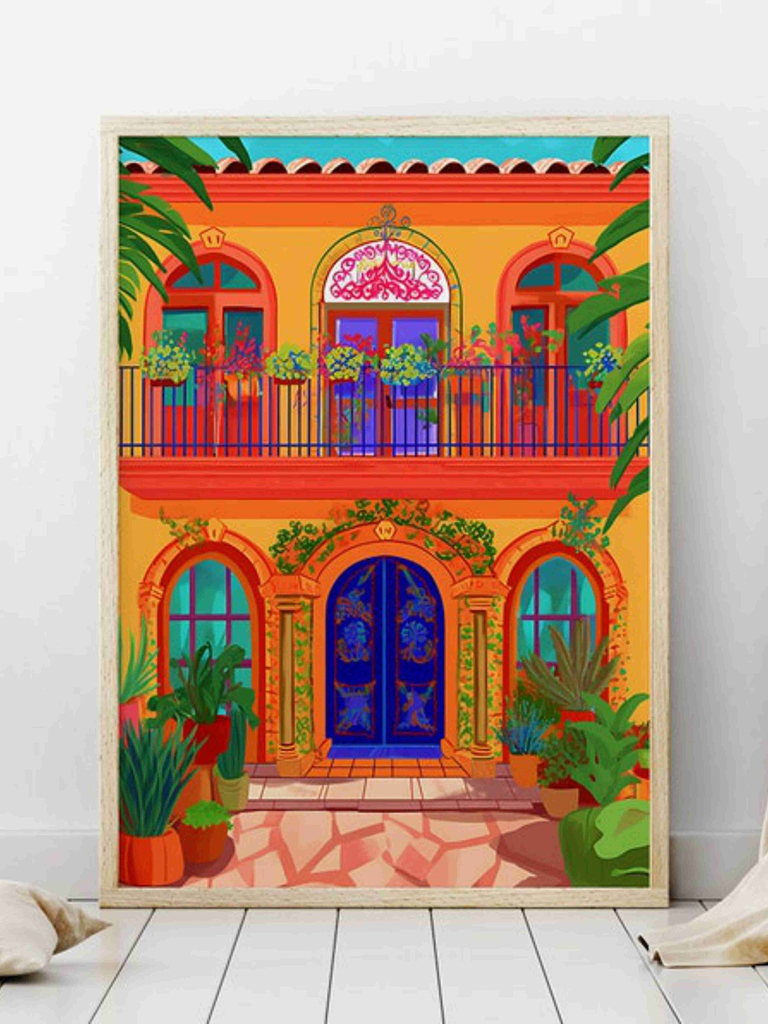 

Aura Orange & Blue Abstract Wooden Wall Frame
