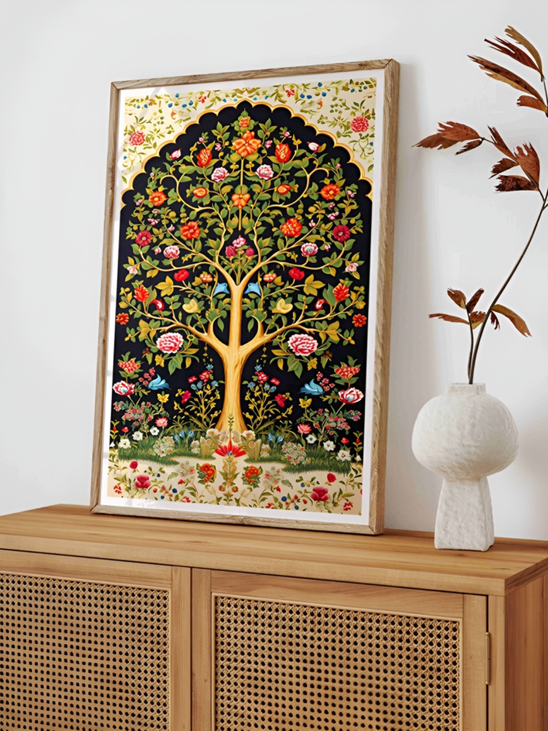 

Aura Green & Pink Floral and Botanical Wooden Wall Frame