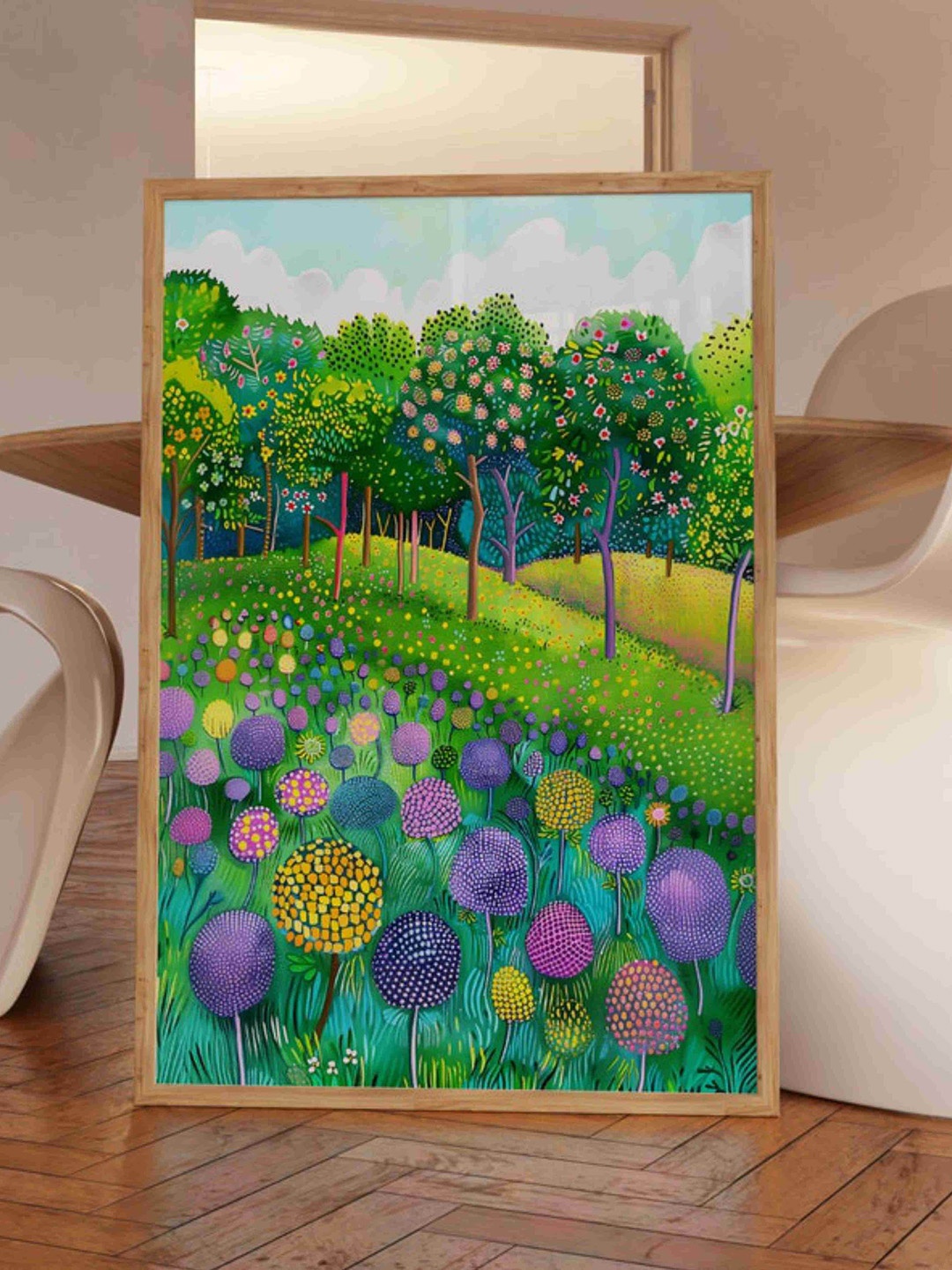 

Aura Green & Purple Natural Wooden Wall Frame