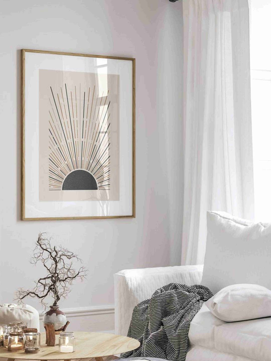 

Aura Beige & Black Abstract Wooden Wall Frame