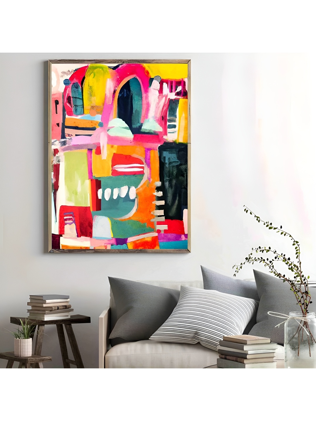 

Aura Red & Yellow Abstract Wooden Wall Frame