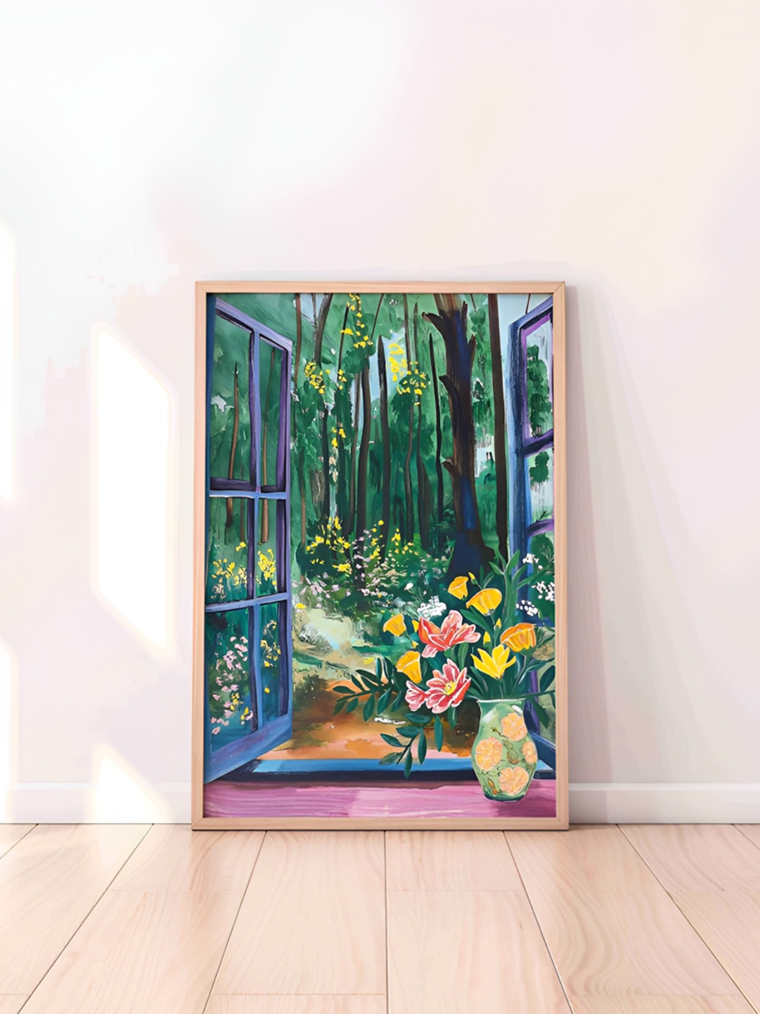 

Aura Green & Yellow Nature Wooden Wall Frame