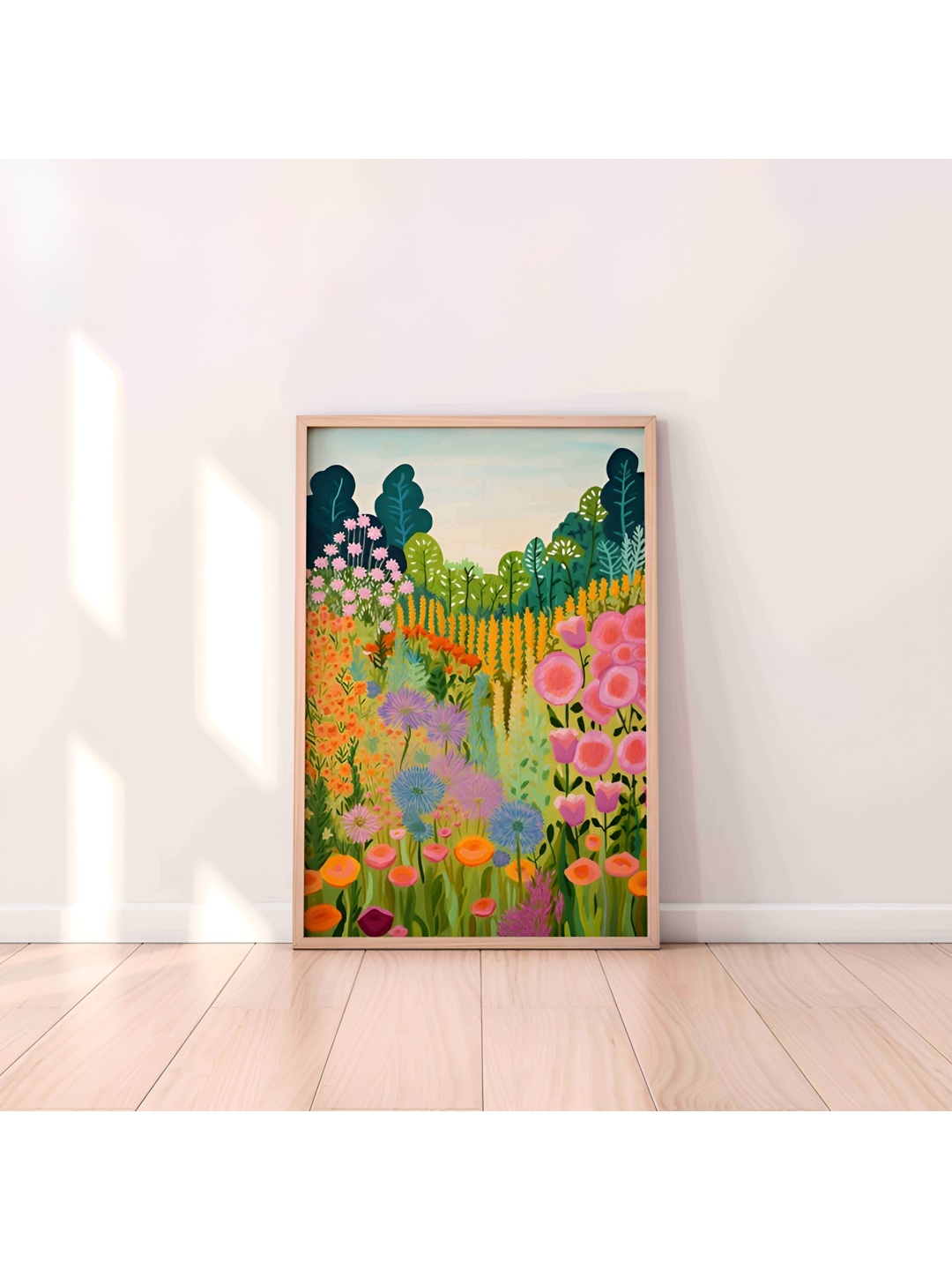 

Aura Green & Pink Floral and Botanical Wooden Wall Frame
