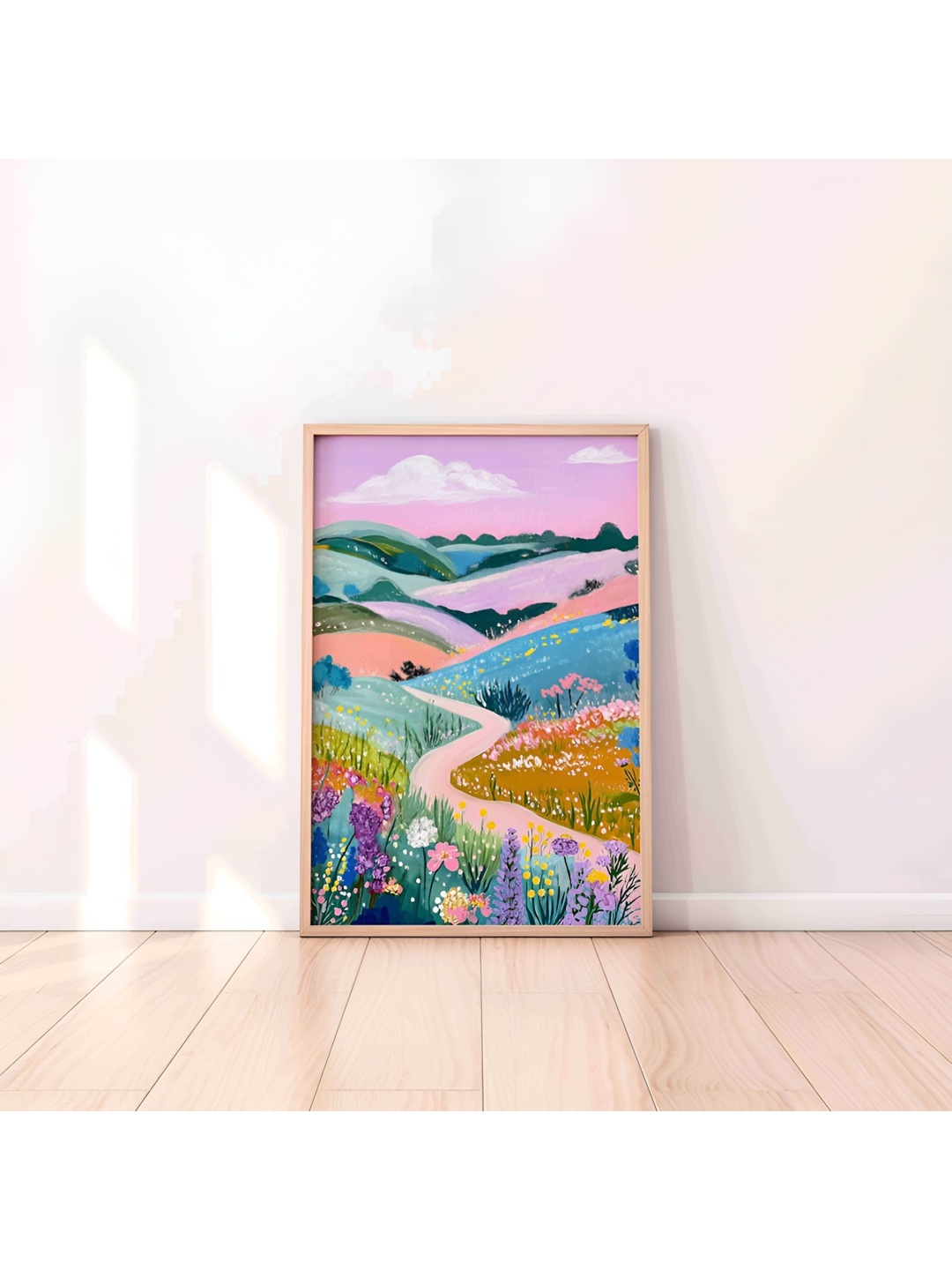 

Aura Pink & Blue Abstract Wooden Wall Frame