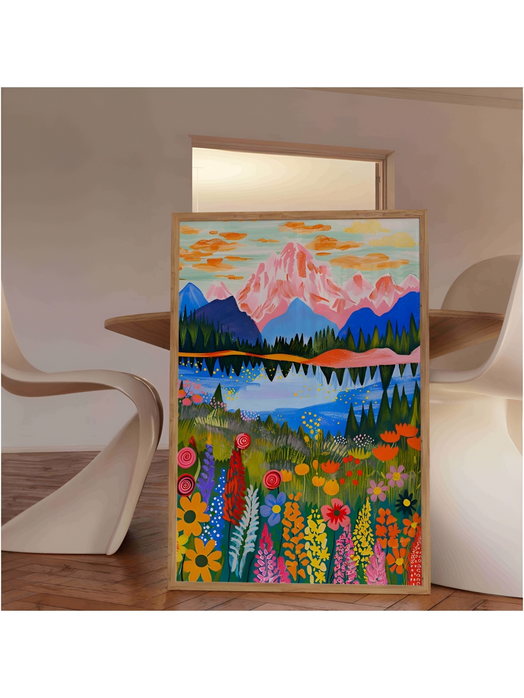 

Aura Blue & Green Floral and Botanical Wooden Wall Frame