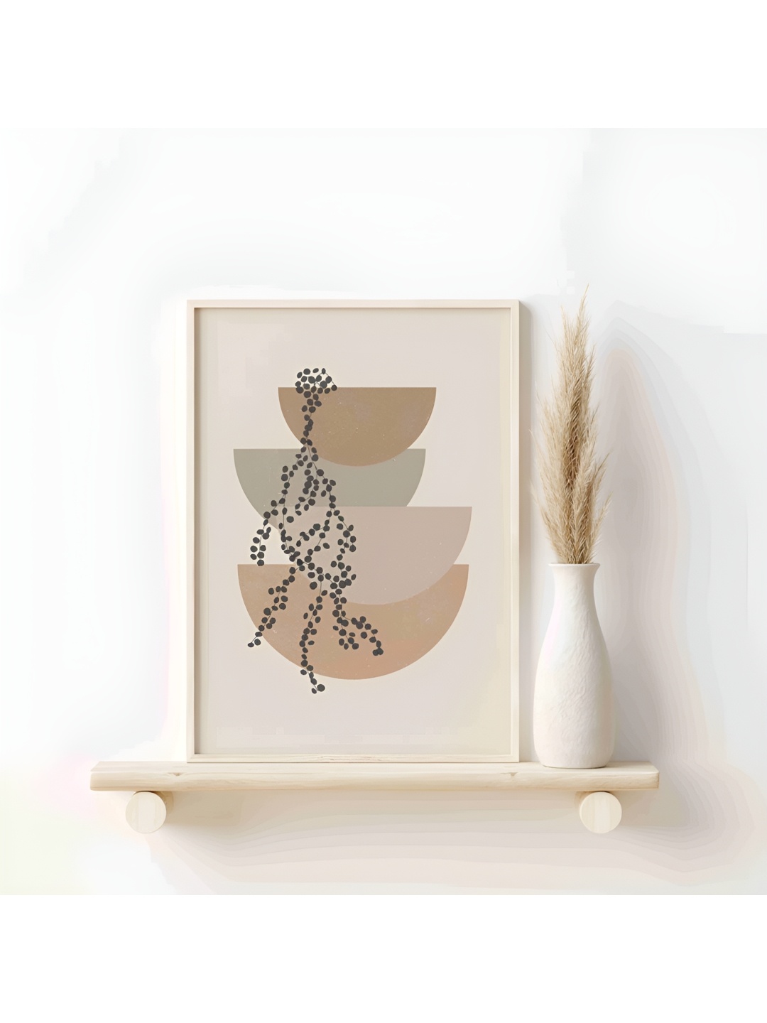 

Aura Beige & Pink Abstract Wooden Wall Frame