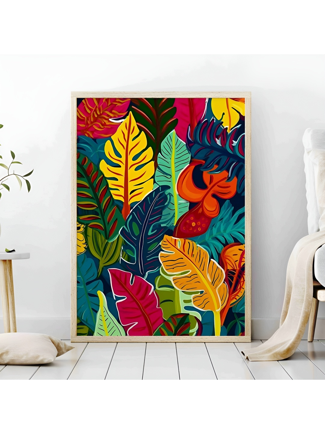 

Aura Green & Yellow Floral and Botanical Wooden Wall Frame