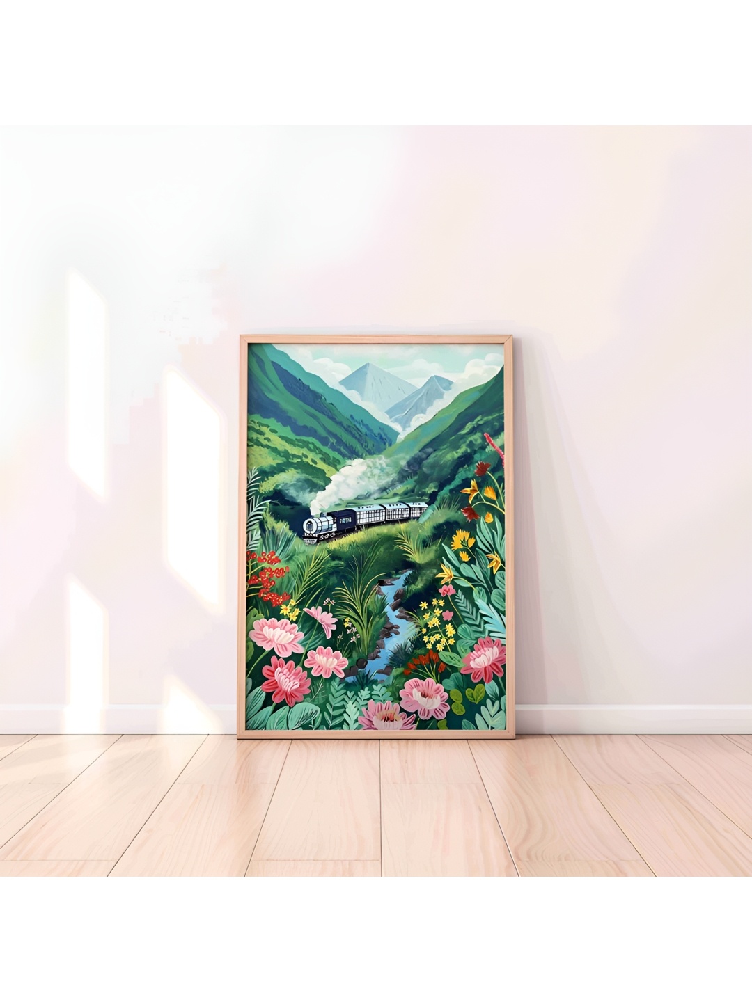 

Aura Green & White Floral and Botanical Wooden Wall Frame